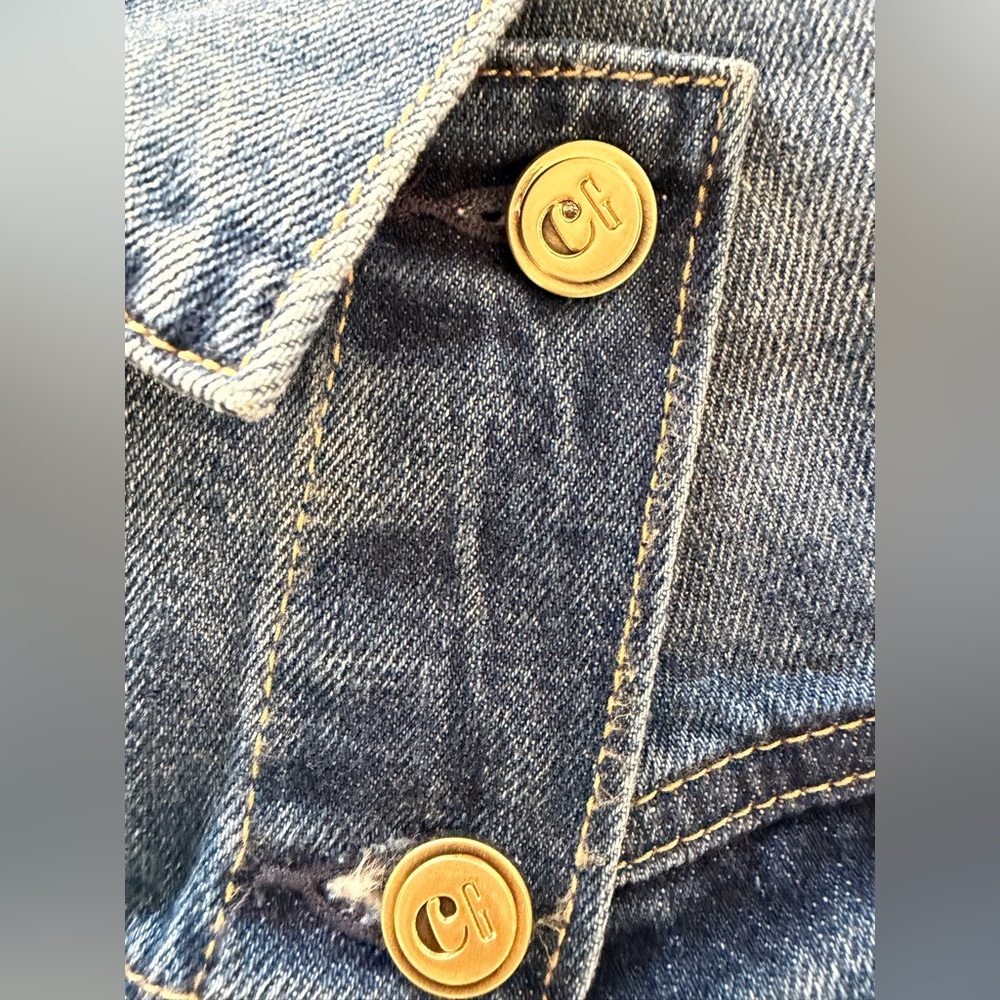 NWT Cult Gaia x Gap Asymmetrical Denim Women's Jeans Jacket Small - Picture 8 of 10